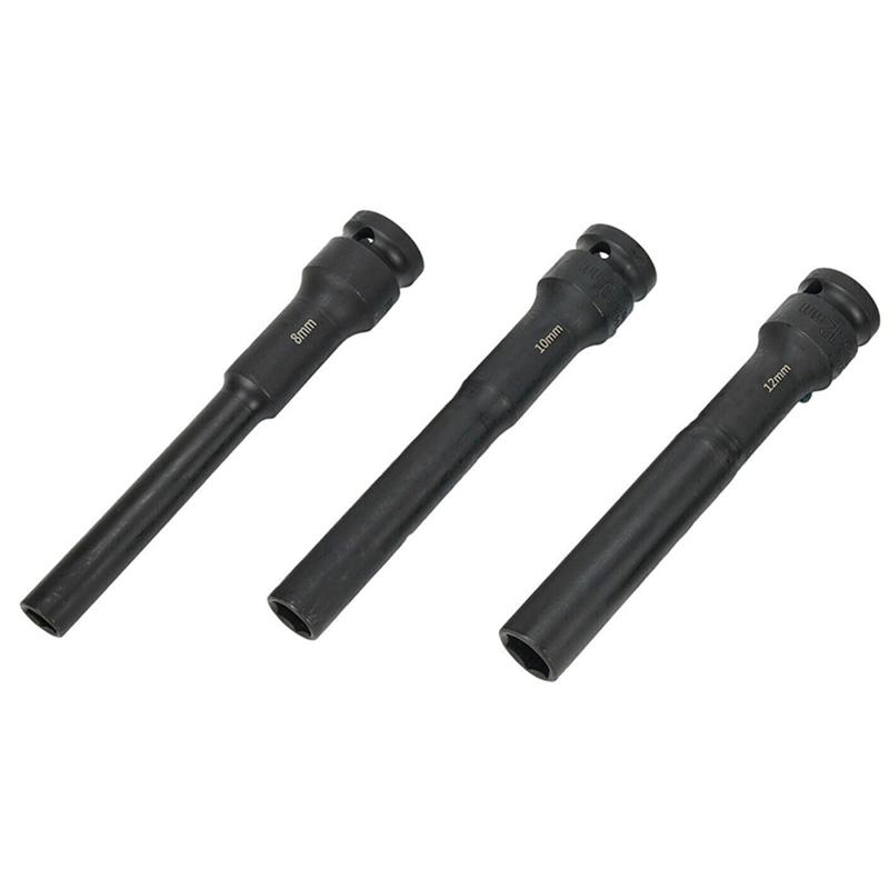 Fresh Hex Socket Head 1/2 Drive Impact Wrench Adapter Spanner Converter Square Hole 8/10/12Mm 3PCS For Pneumatic Air Tool