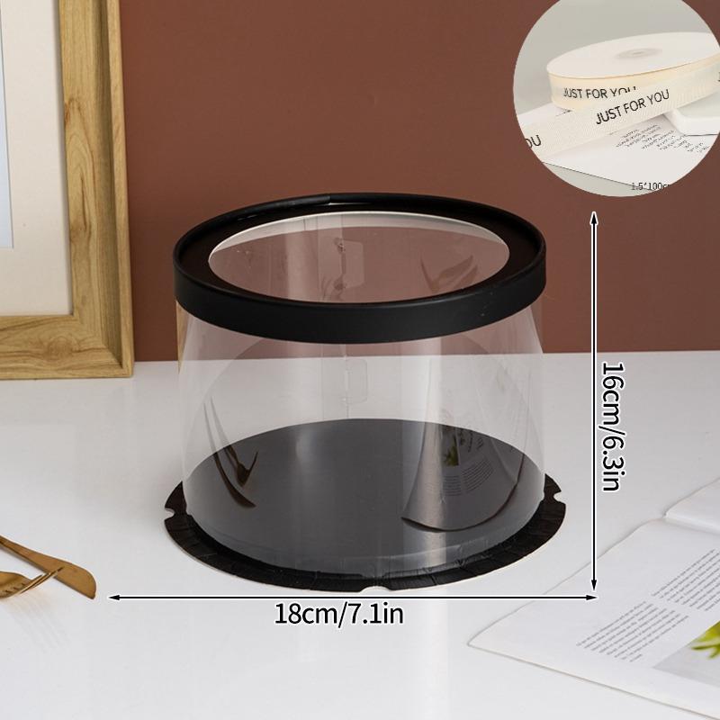 Gift Box With Ribbon Transparent Pastry Cake Box Birthday Cake Packaging Supplies Clear Candy Box Christmas New Year