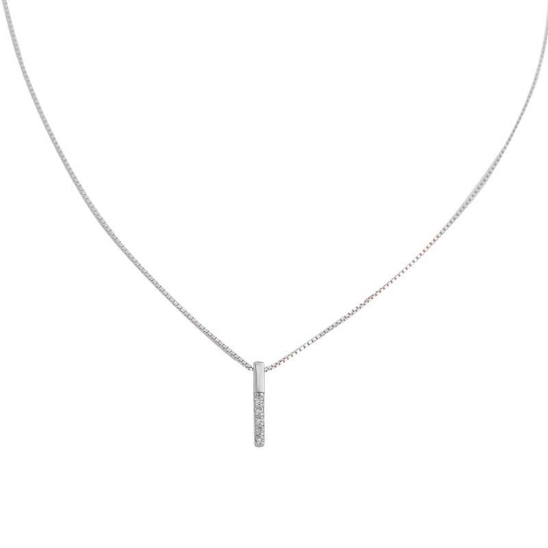 

Минималистская вертикальная полоска с бриллиантовой цепочкой на ключице, простой темперамент, персонализированное студенческое, небольшое свежее длинное геометрическое ожерелье, женское