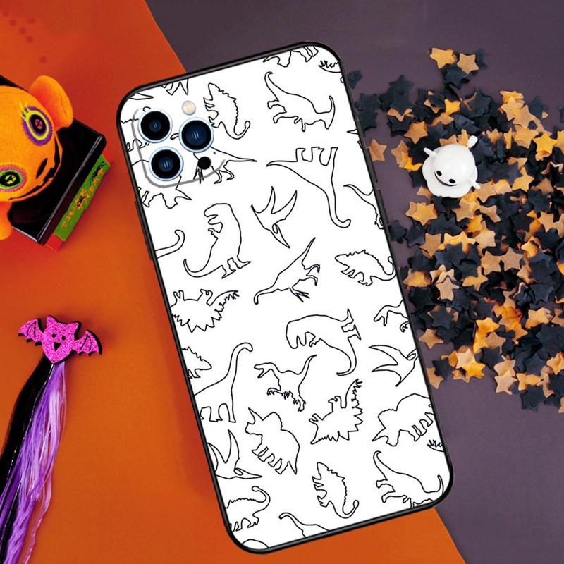 Cute Dino Bumper Case For iPhone 16 15 14 Pro Max 11 12 13 Pro Max Mini XR 16e 16 15 Plus Phone Cover