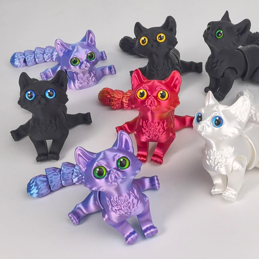 3D Printed Cat Animals Fidget Toys Decor for Stress Relief Desktop Decoration Basket Stuffers Gift for Kids