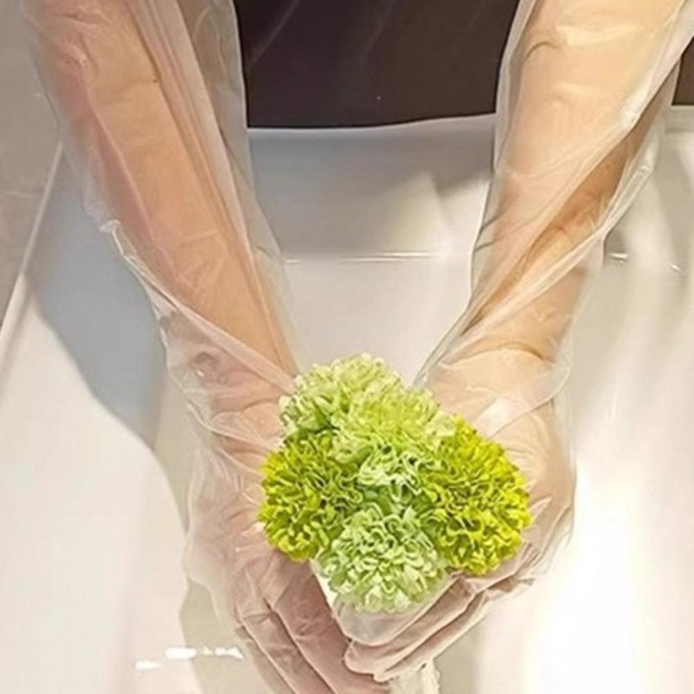 50PCS Long Cuff Dishwashing Gloves Waterproof Extended Gloves Scrubbing Gloves  Household Protection