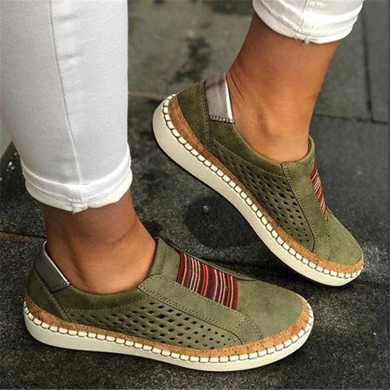 Plus Size Women's Shoes, Flat Shoes, Color Block Loafers, Thick-soled Casual Shoes, Slip-on Shoes, Height-increasing Shoes
