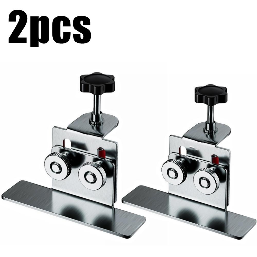 1/4PCS Cabinet Door Installation Tool Stainless Steel Cabinet Frame Fixture Household Portable Cabinet Door Mounting Jig Bracket