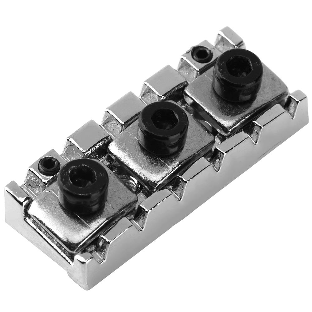 

Порожки для электрогитары с фиксацией струн, цинковый сплав, 42,5 мм, гайки-локеры для струн с прокладкой, винт, гаечный ключ, замена, гитарные аксессуары серебряный