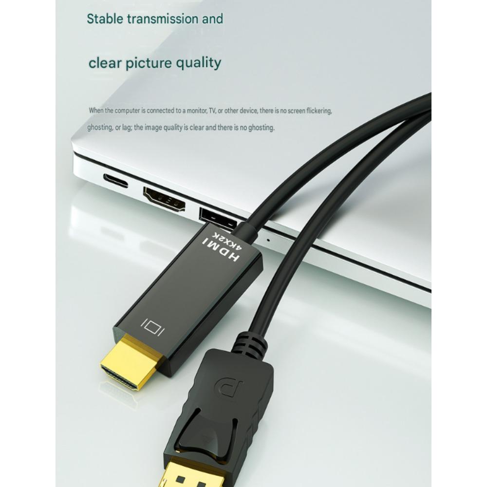 DisplayPort to HDMI Adapter Cable (4K, 1.8m) – High-Definition PC Monitor Connection Cable (Full-size DP to HDMI)