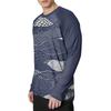 Men's Fashion Printed Raglan Long Sleeve Sports Top