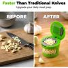 Stainless steel garlic press, 2026 upgraded version with storage container garlic grinder tool, garlic press and chopper