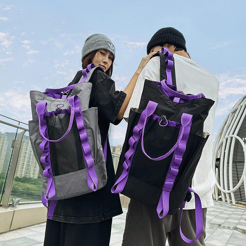 Summer school bag women's bucket bag casual large-capacity sports bag lightweight waterproof backpack men's high-end sense
