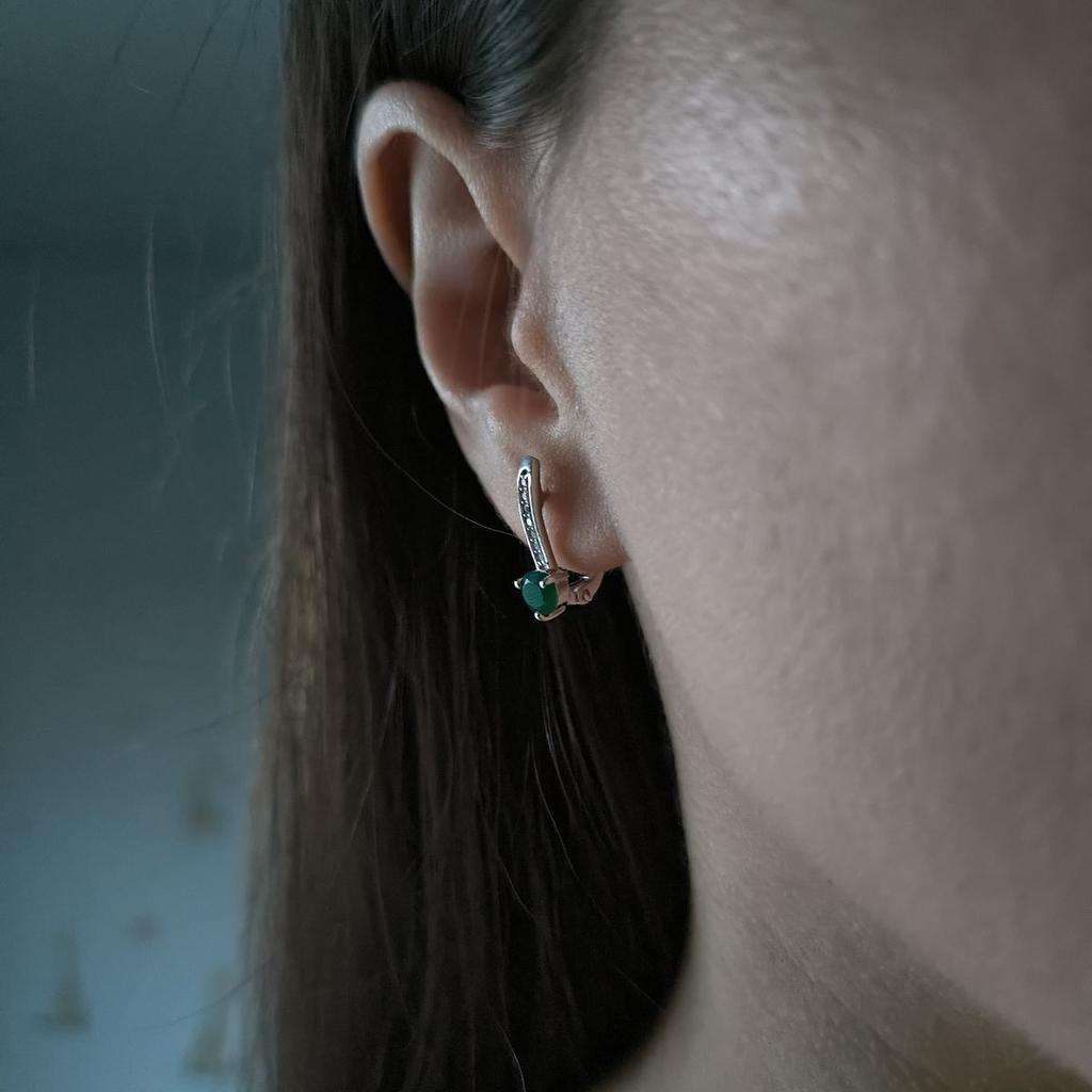 Серебряные серьги с натуральным агатом 1.144ct (2189619)