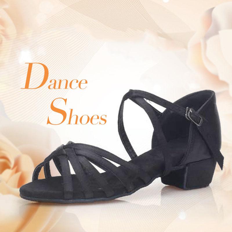 Satin Children Dancing Shoes Kids Latin Salsa Tango Ballroom Dance Shoes 3cm Low Heels Women's Girls Zapatos Baile Mujer