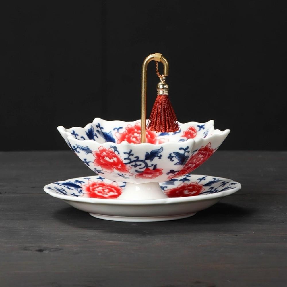 Ceramic Umbrella Tea Strainer Chinese Style Blue and White Porcelain Tea Filter Tea Room