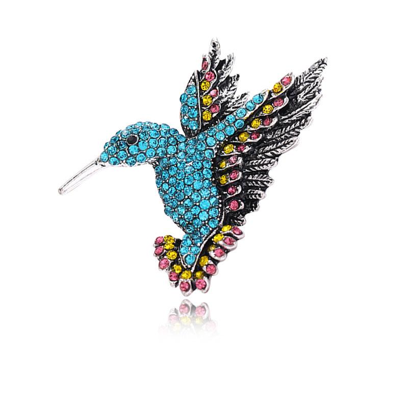 New Diamond Hummingbird Brooch - Stylish Animal Pin for Women's Fashion Clothing