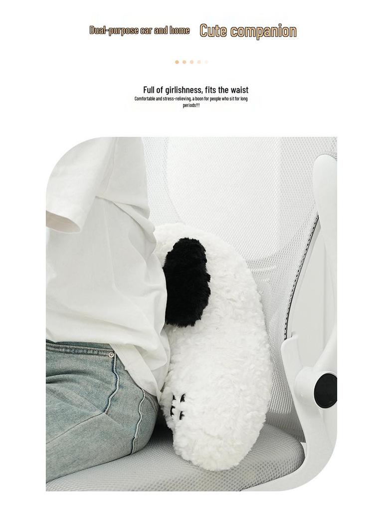 Plush Cartoon Car Neck and Lumbar Support Cushion