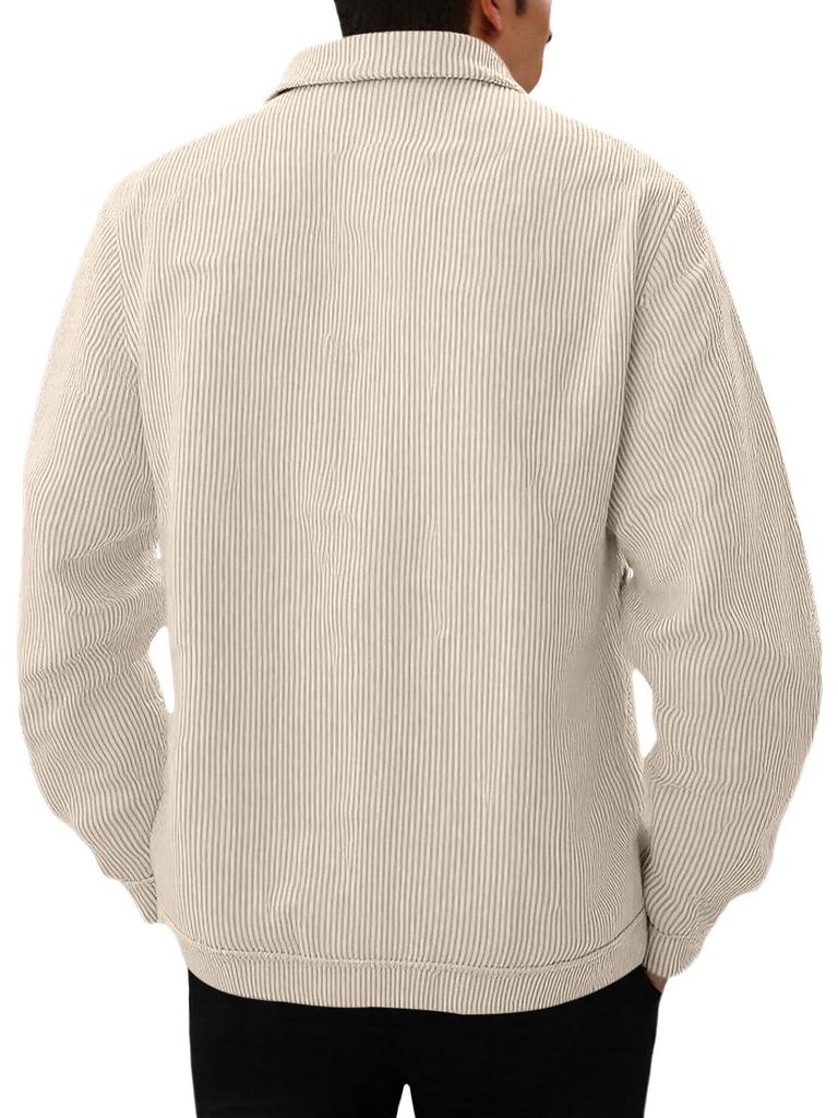 Men's Trendy Corduroy Single-breasted Long Sleeve Pocket Jacket