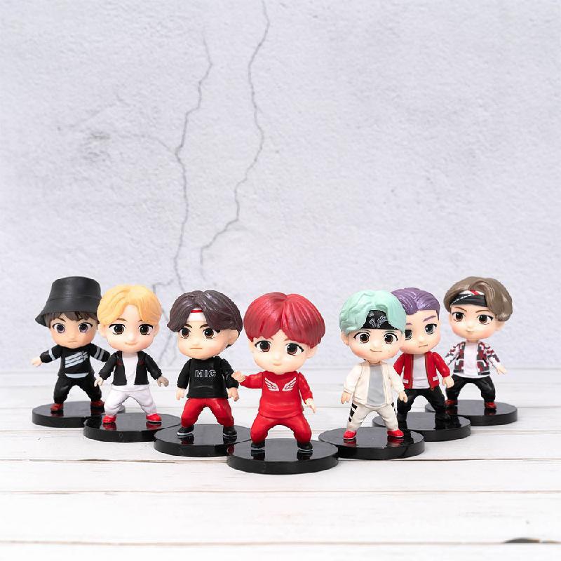 Buntan Boy 7 Pieces/Set Action Figure Doll Model Toy Rm Jin Suga Jhope Ji Min V Jungkook Star Idol Cute Gift
