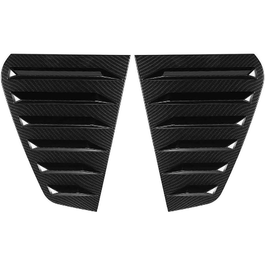 2Pcs Car Rear Window Louver Compatible for VW Golf MK7 7.5 GTI 2014-2019 Gloss Black/Carbon Fiber Shutter Rear Side Vent Cover Trim(Carbon Fiber