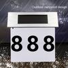 Solar-Powered LED Door Sign Light Stainless Steel Moisture-proof Home Door Number Lights Single Color High Brightness