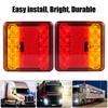 2Pcs LED Truck Lights 12/ 24V Rear Tail Lights Square Tail Stop Indicator Trailer Lamp Kit Indicator Stop Waterproof Reversing