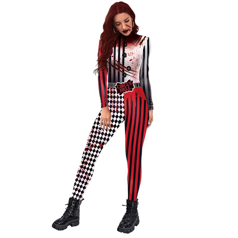 Human Muscle Veins Red Bodysuit Adult Anime Halloween Cosplay Skeleton Costume Women's Party Stage Costume Slim Fit Bodysuit
