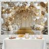Ebene, ein großflächiger, eleganter floraler Ballonbogen-Hintergrund, geeignet für Hochzeiten und Babypartys