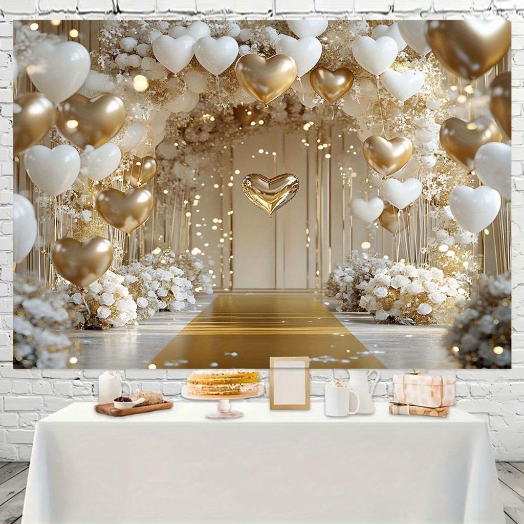 Ebene, ein großflächiger, eleganter floraler Ballonbogen-Hintergrund, geeignet für Hochzeiten und Babypartys