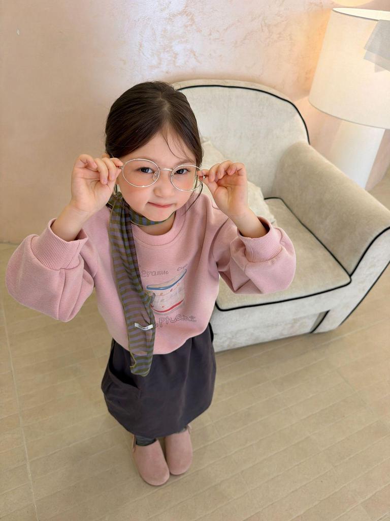 Girls' Retro Autumn Long-Sleeve Top - Cute, Comfy, Single-Shoulder Design