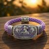 Regalo Romantico per Anniversario Camminata nella Fede Bracciale Intrecciato Donna, Uccello della Pace Floreale Delicato Fiore Charm Bracciale Smaltato, Cristiano Ispirazionale