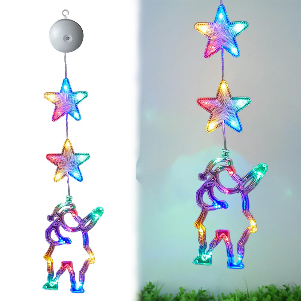 1/3pcs Christmas Lights LED String Lights Fairy New Year Window Light with Suction Cup For Home Window Bedroom Christmas Decor