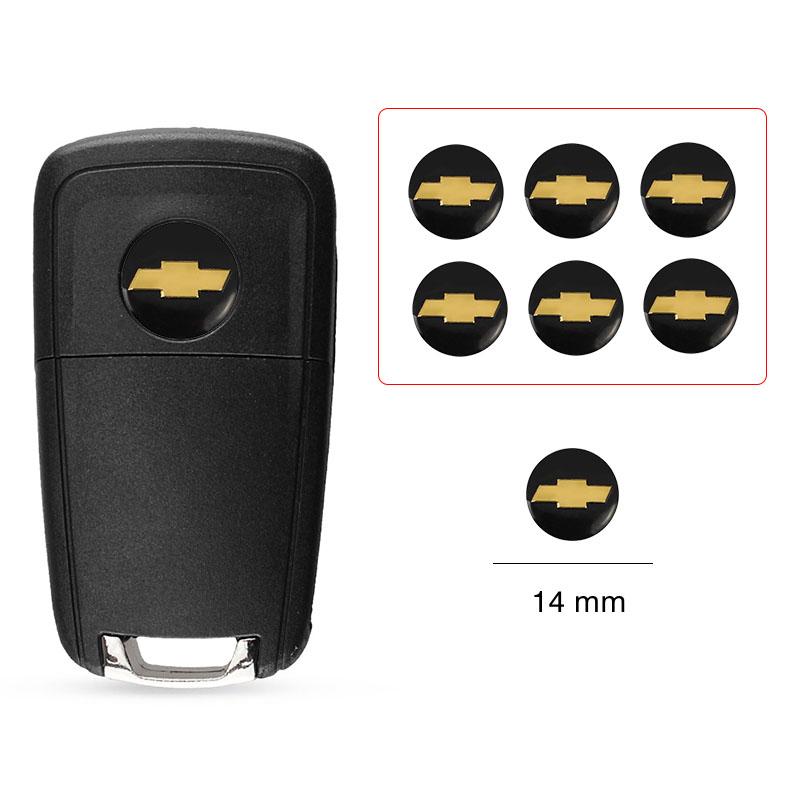5 Stuks Auto Afstandsbediening Sleutel Sticker Aluminium Embleem Decoratie Decal Voor Chevrolet Cruze Spark Captiva Suburban Camaro Malibu Silverado