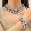 Necklace Bracelet Simple Silver Metal Chain Exaggerated Personality Collarbone Chain Niche High-end Item Jewelry Women's Models