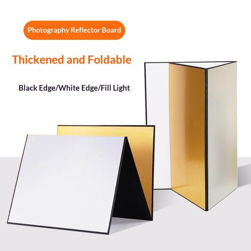 3-In-1 Photography Cardboard Paperboard Folding Photography Reflector Diffuser Board Black White Silver For Still Life Product