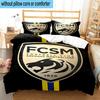 3PCS Fcsm Football Club Emblem Bedding Set,Including 1pc Duvet Cover And 2pcs Pillowcases Perfect for Bedroom, Dormitory, Fan Christmas Gift
