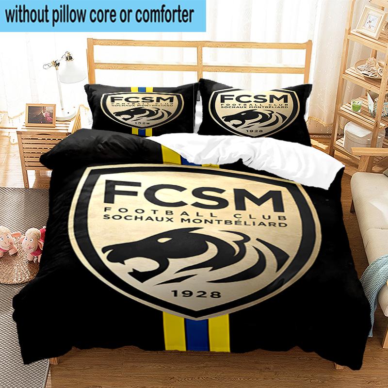 3PCS Fcsm Football Club Emblem Bedding Set,Including 1pc Duvet Cover And 2pcs Pillowcases Perfect for Bedroom, Dormitory, Fan Christmas Gift