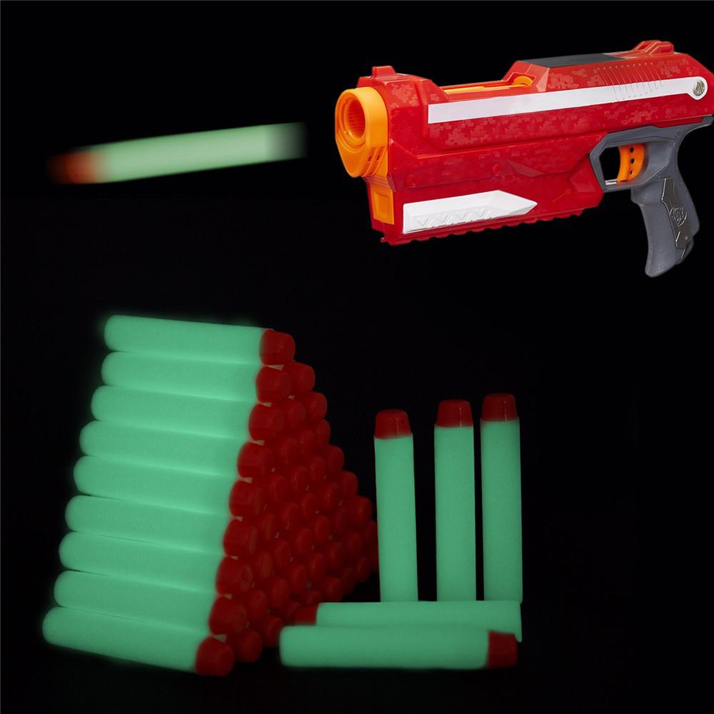 White Glow in The Dark Soft Refill Bullet Replacement Foam Luminous Bullet for Toy Gun Elite Series Soft Hole Bullets Darts
