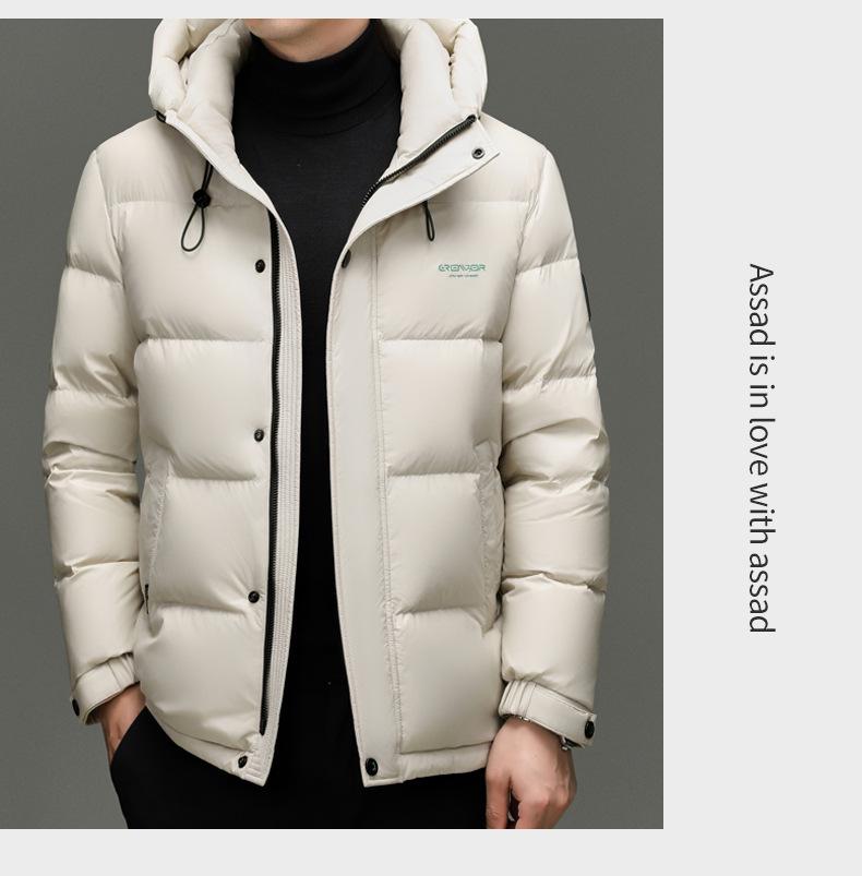 Men's Winter Fashion Hooded Down Jacket - Warm White Duck Down Coat for All Ages