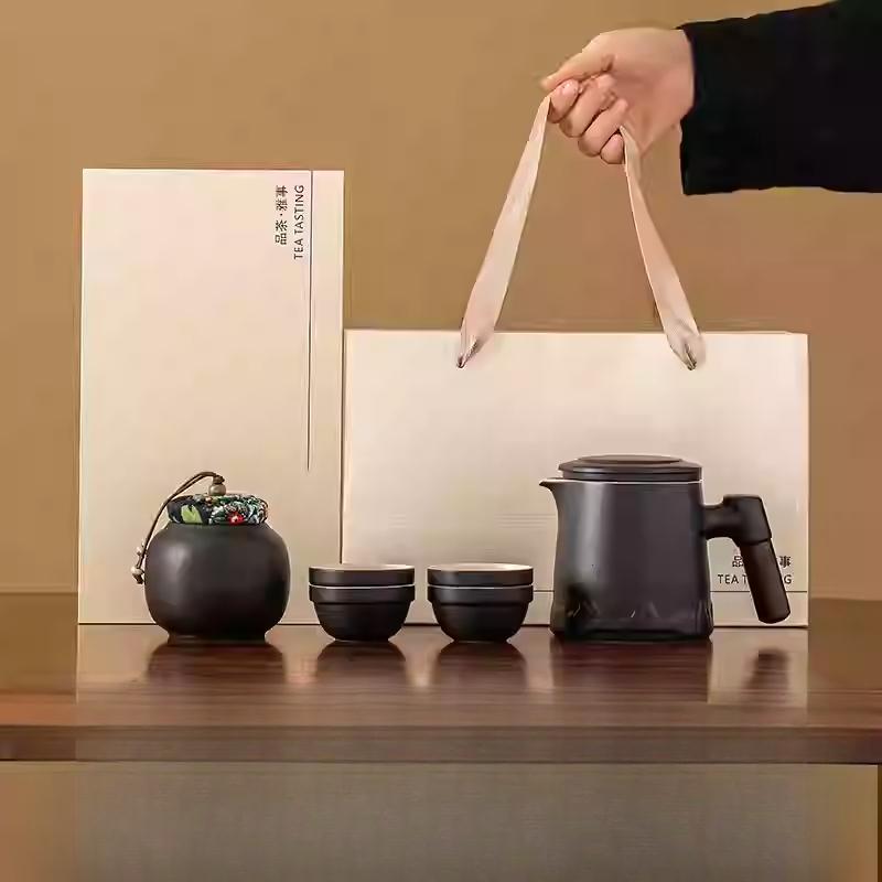 Portable Travel Tea Set Outdoor Portable Kung Fu Brewing Teapot Teacup Small Set Easy Camping Business Trip