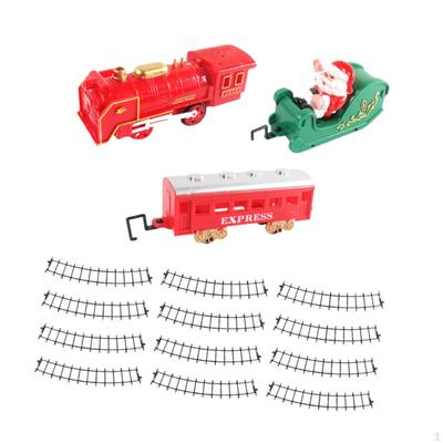 Christmas Tree Train Toy Classic Table Ornament Electric Set Toddler Model Trains for Kids