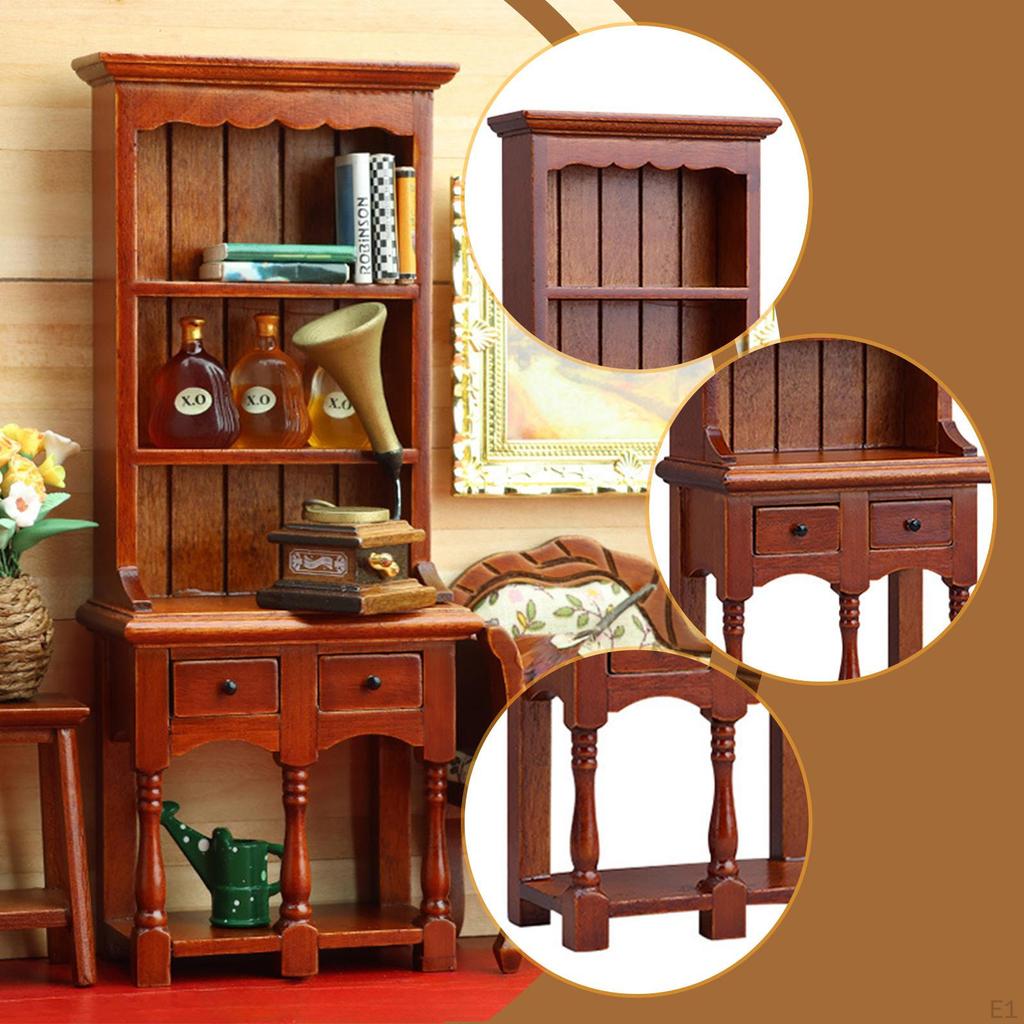 1:12 Dollhouse Bookcase, Doll Accessories Decoration for Bedroom Living Room, Home, Bathroom