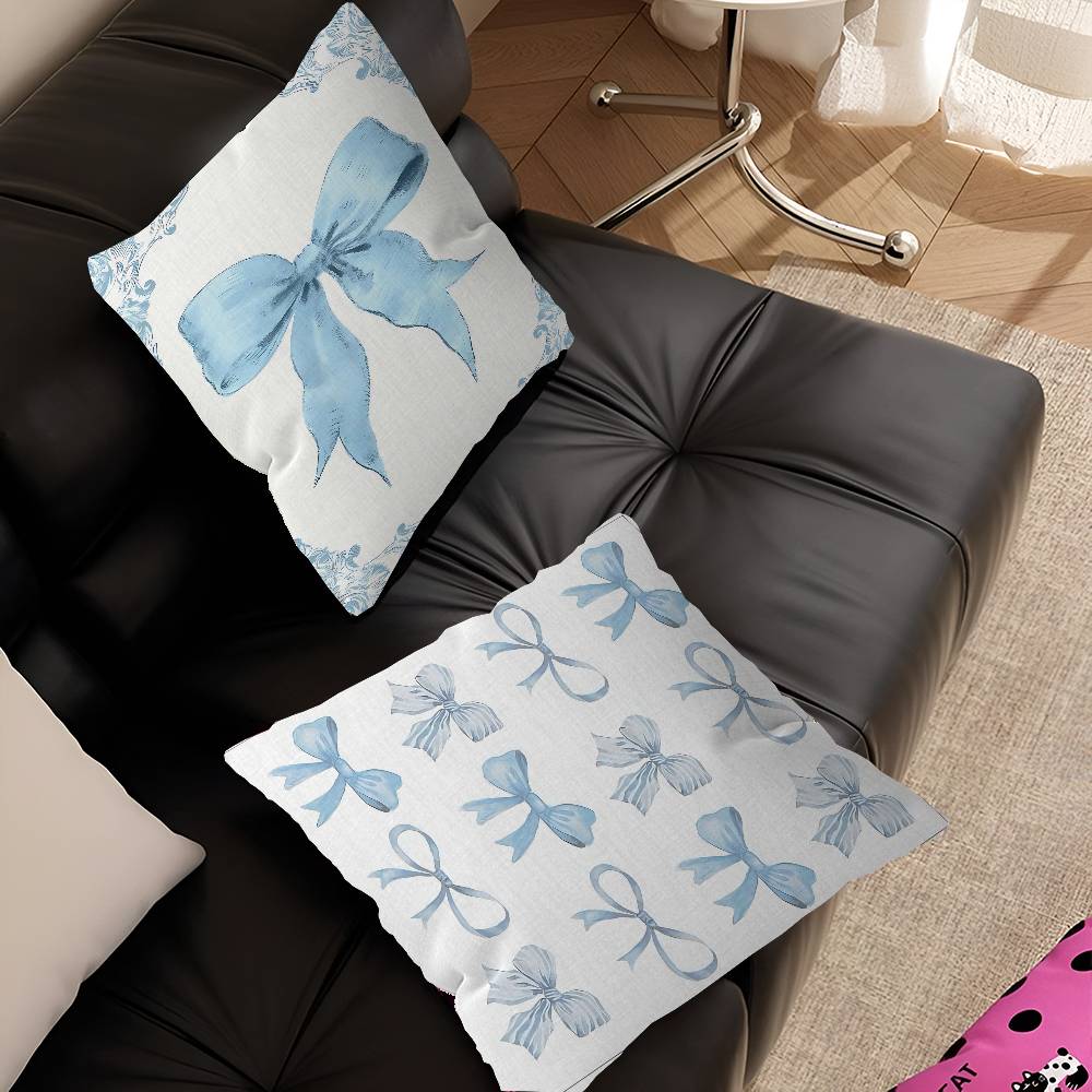 Simple INS Blue Bow Stitch Lucky Dragon Pillow Cover Sofa Cushion Cover Home Room Decoration Children Gift