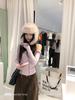 Women's Korean Style Twisted One-Shoulder Slim Fit Long Sleeve Knit Top