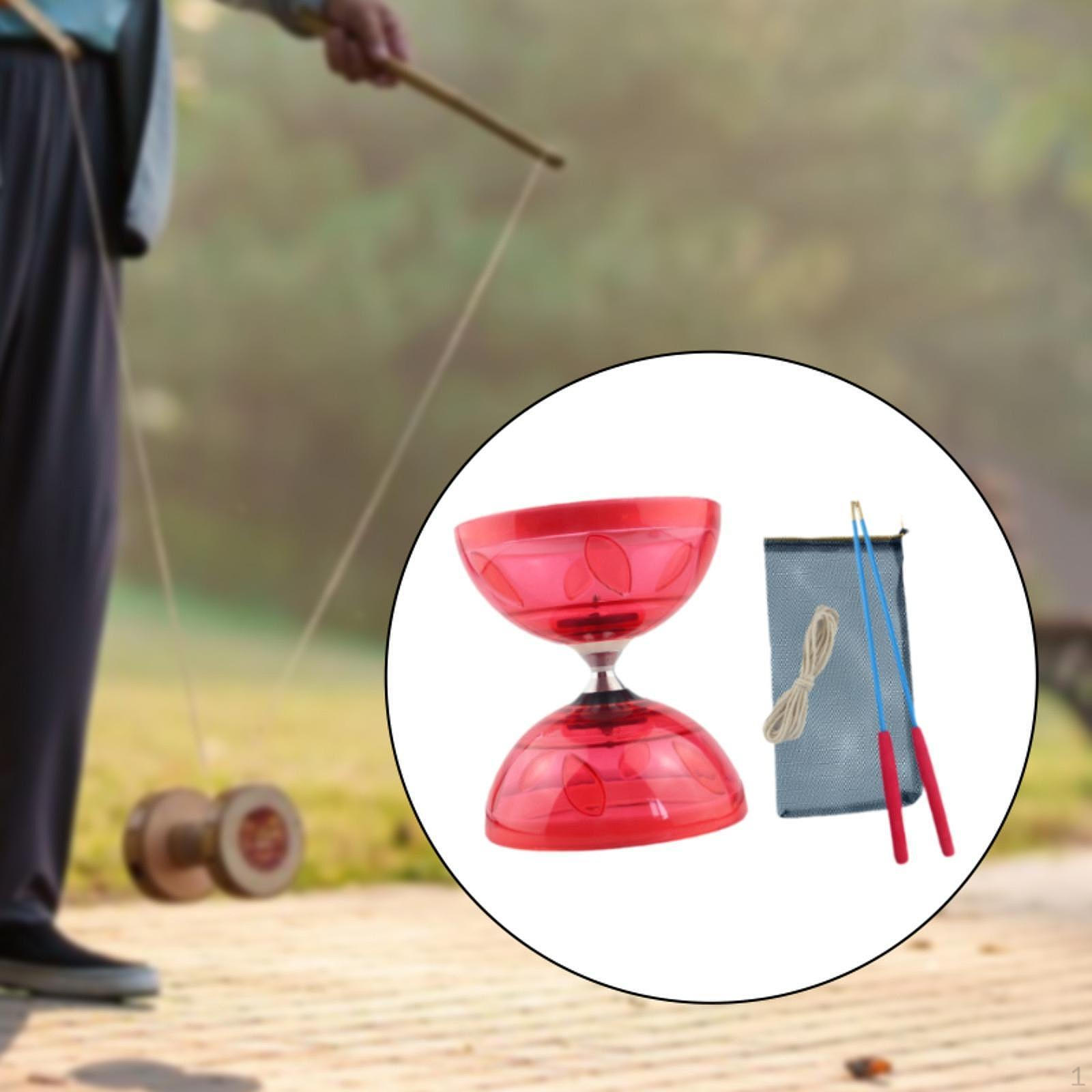 

Китайский набор Diabolo 3 подшипника Универсальное развлечение с двумя палочками Yo жонглирование игрушка аксессуары для детей красный