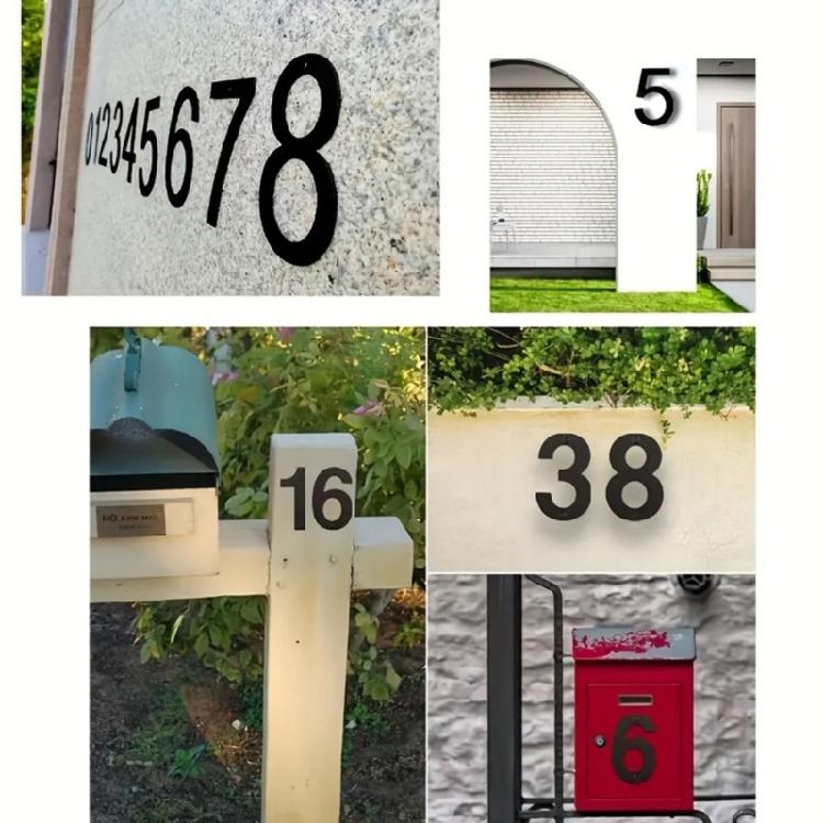 Black Floating Houses Number,Modern Houses Number for Outside,Home Address Number for Outdoor Garage Gate Street Wall