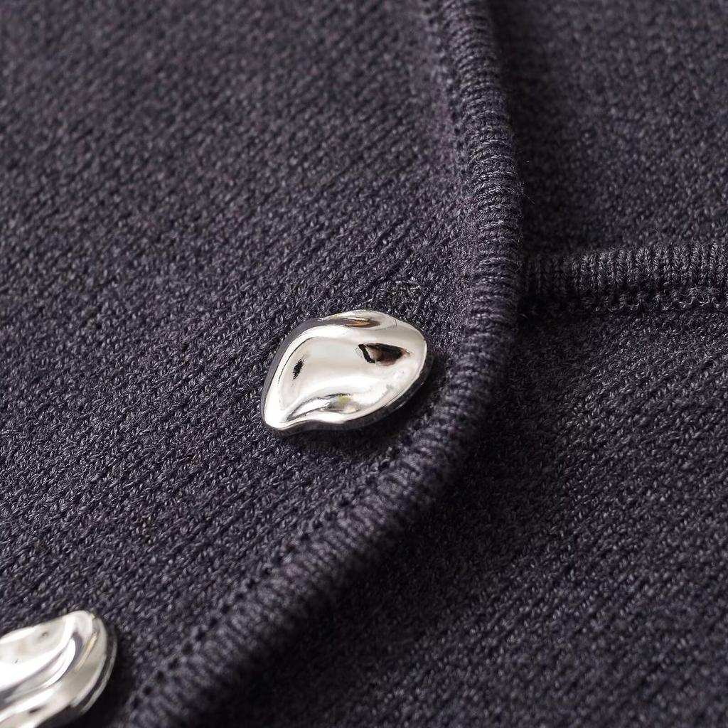 Spring 2025 Women's Fashion Slim Fit Round Neck Knit Cardigan