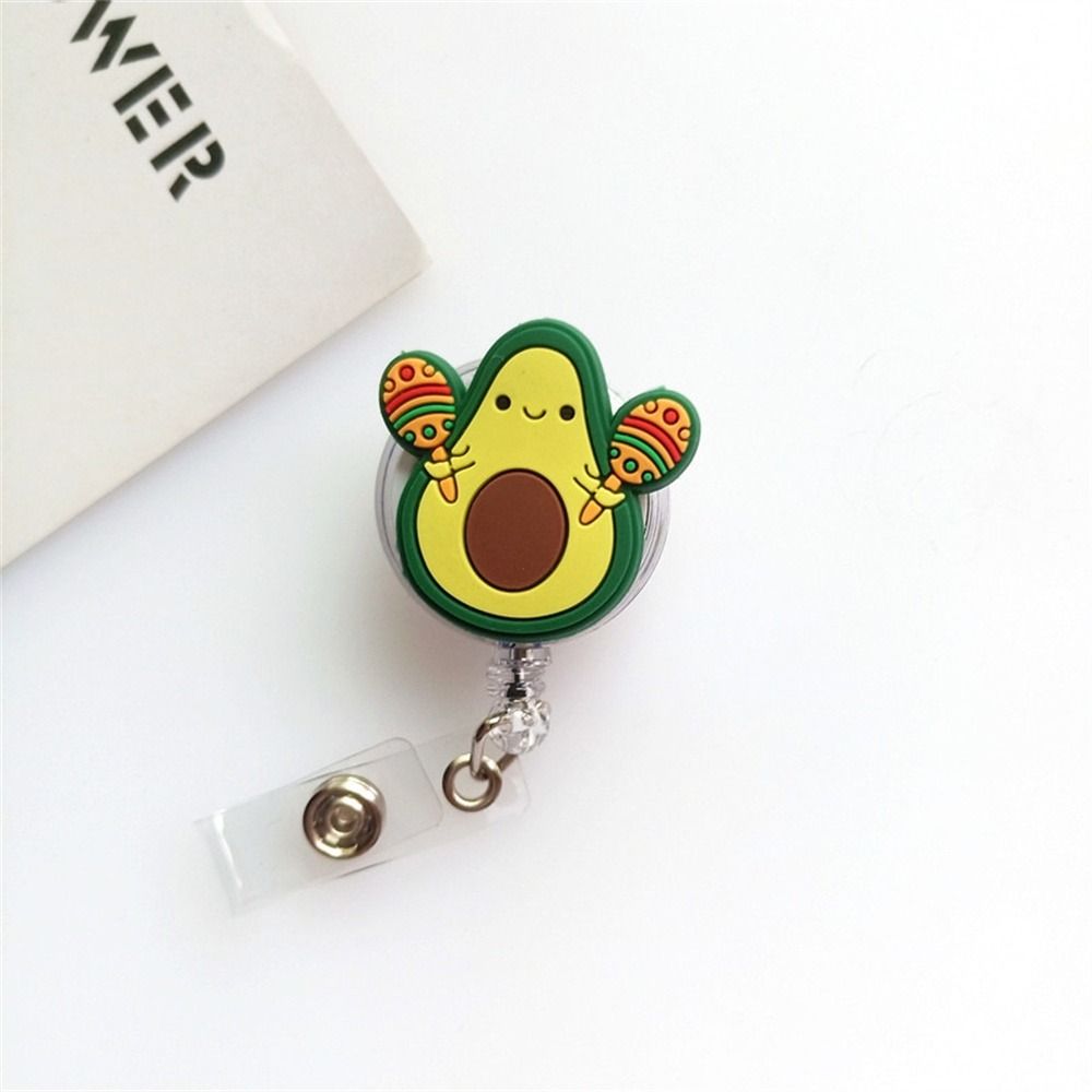 Silicone Fruits Badge Holder Avocado ID Card Retractable Badge Holder  Office School Supplies