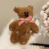 Cute Soft Plush Bow Tie Bear Hairpin For Women Decoration Creative Barrettes Girl Bangs Cartoon Bb Clip Hair Accessories