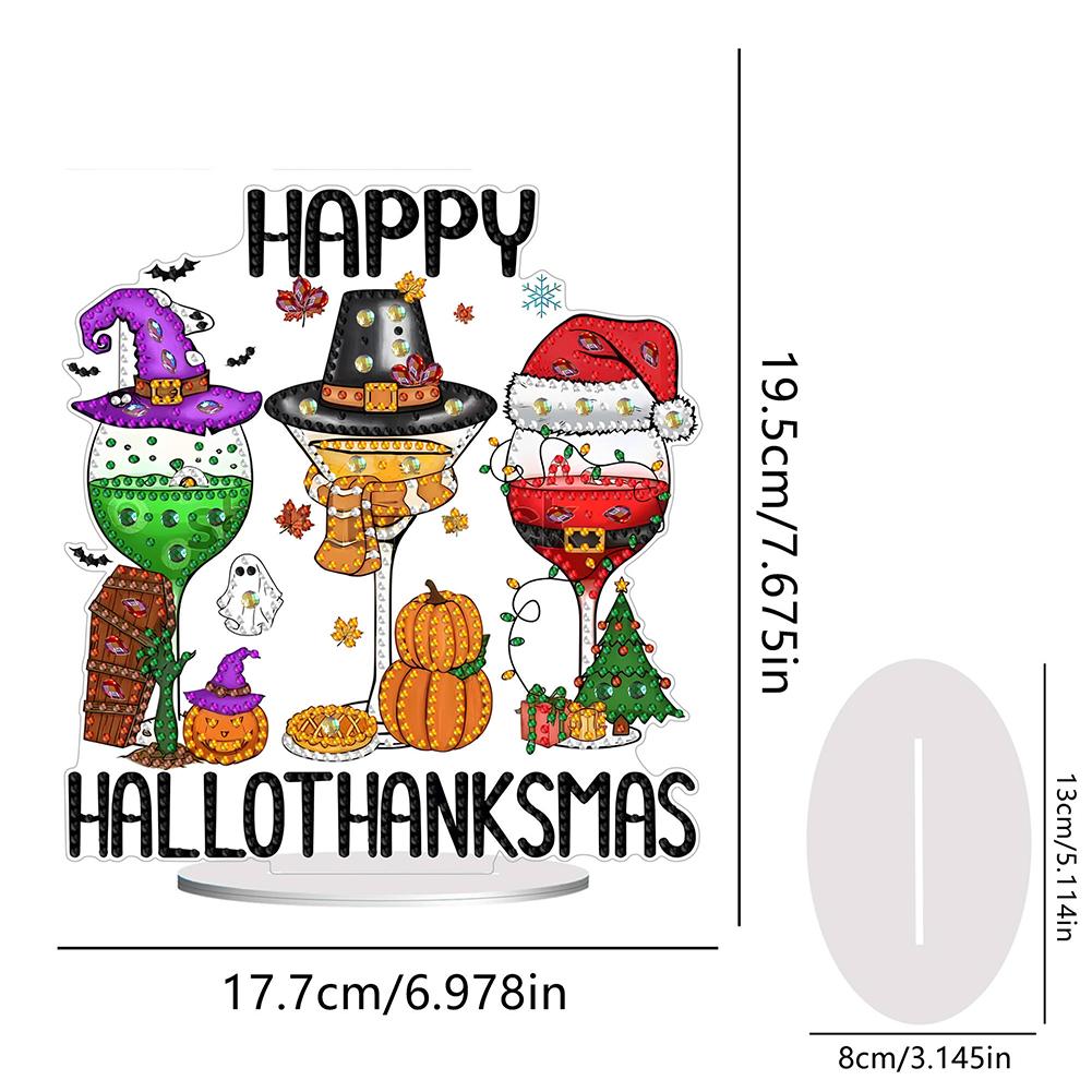 Acrylic Halloween Theme Diamond Painting Tabletop Ornaments Kit Table Top Diamond Painting Ornament Kits Home Bedroom Decoration