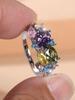 Anello con Zircone Anello con Gioiello Placcato