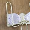 2Pcs/Set Women Sexy Bra High Tube 3D Flower Sling Bikini Set Top Bandeau Waist Briefs