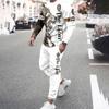 Men's Long-sleeved Set 3D Printed Lion Animal Pattern Fashion Casual Street Wear Crewneck Sweatshirt And Trousers Jogging Suit